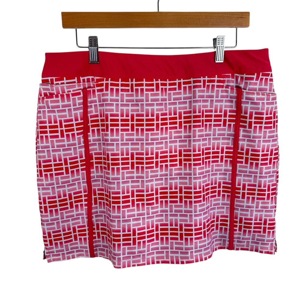 Adidas Golf Adistar Coral Geometric Pull On Stretchy Athletic Skort Size‎ Large